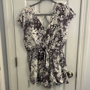 Purple and White Tie-Dye Romper
